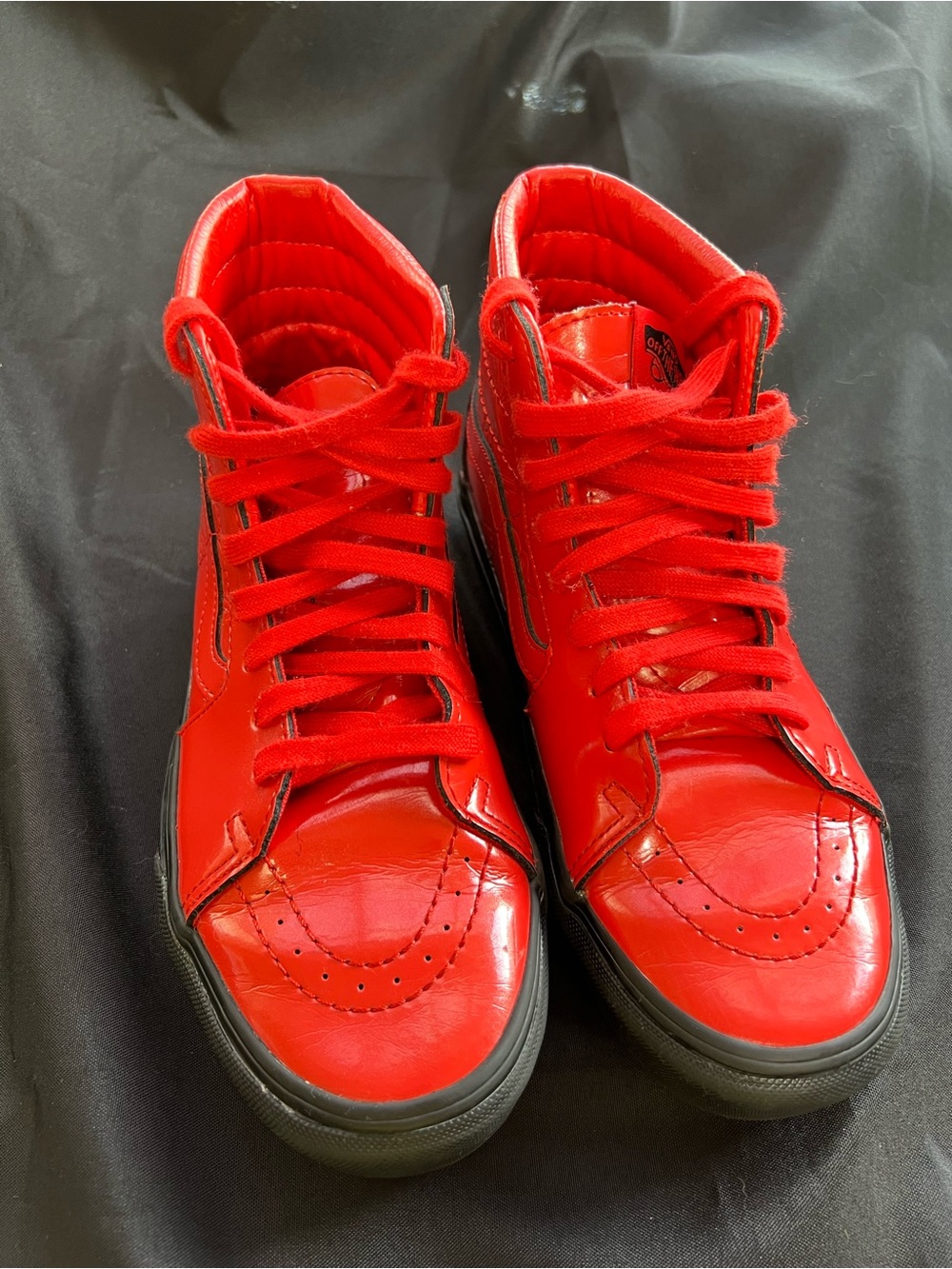 David Bowie Vans Red High-Top Sneakers/Skate shoes